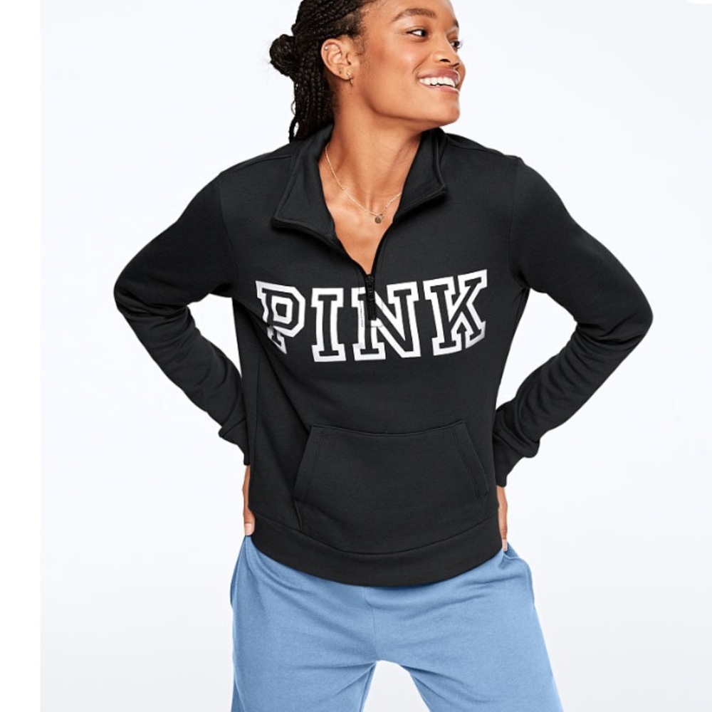 VS Pink black zip up